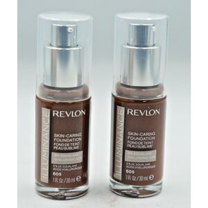 Revlon Illuminance Skin-Caring Foundation 605 + 501 1oz Duo Pack‎ 5% Squalane